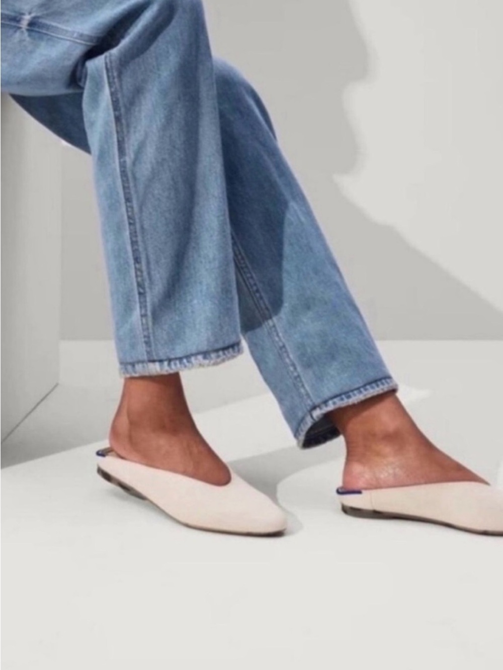 Rothy's Almond Demi Flat Mules in Vanilla Bean Size 11